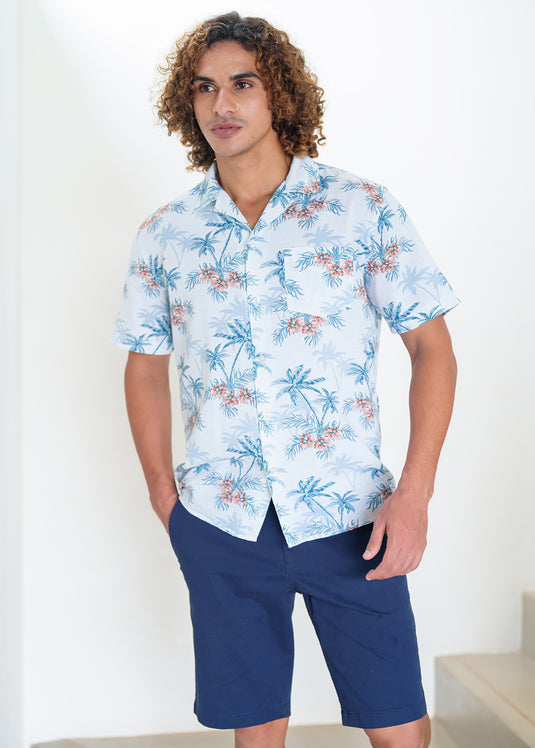 Casual Wear Printed Cuban Collar S/S Shirt