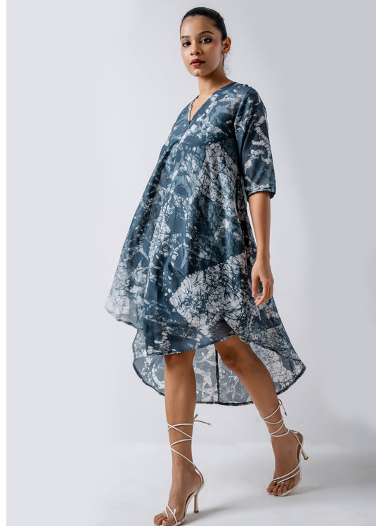 Batik V-Neck Mullet Dress