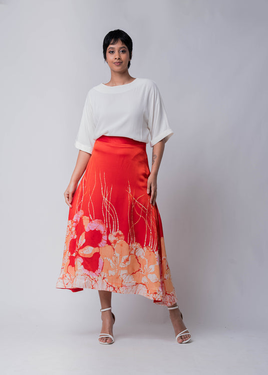 Batik Floral Hand Printed Skirt