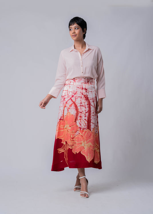 Batik Floral Hand Printed Skirt