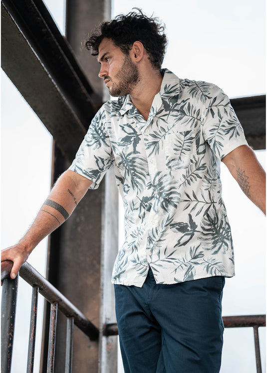 Casual Wear Printed Cuban Collar S/S Shirt