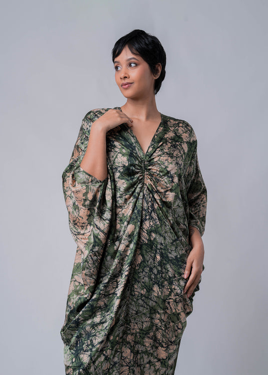 Front Rouched Kaftan Dress