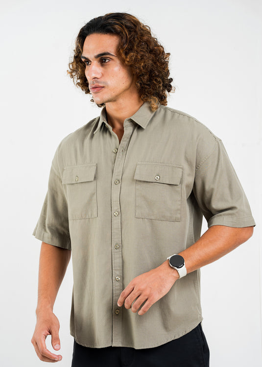 Casual Wear Oversized Double Pkt S/S Shirt