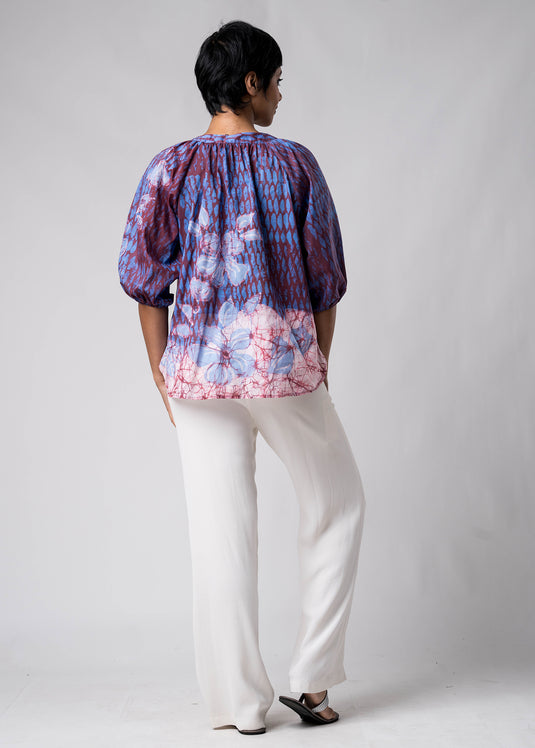 Batik Puff Sleeved Blouse