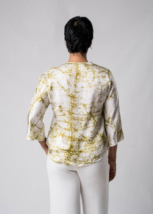 Batik orchid hand printed top