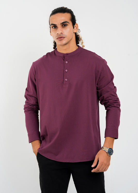 Mandarin Collar L/S T-Shirt