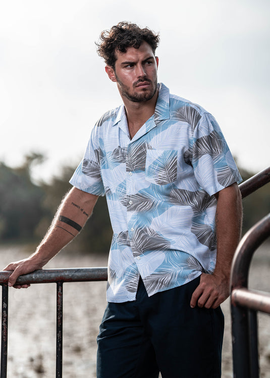 Casual Wear Printed Cuban Collar S/S Shirt