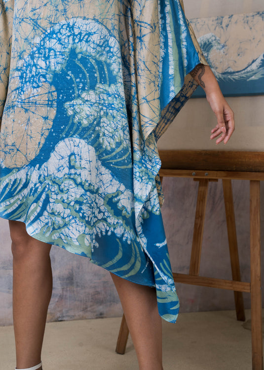 Hokusai The Great Wave Painting inspired kaftan dress