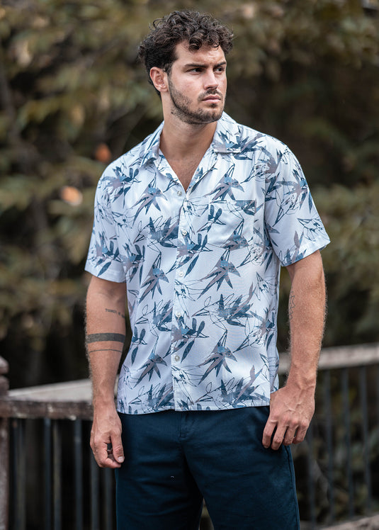 Casual Wear Printed Cuban Collar S/S Shirt