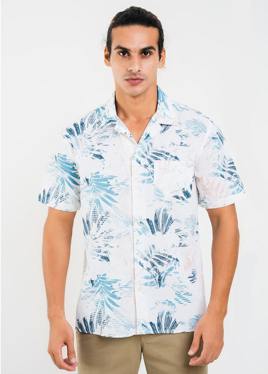 Casual Wear Printed Cuban Collar S/S Shirt