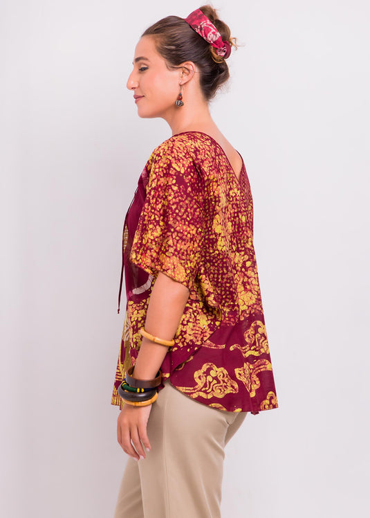 Potrait Batik Caftan Top