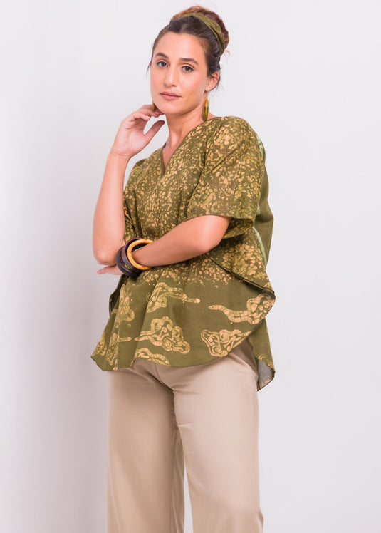 Potrait Batik Caftan Top