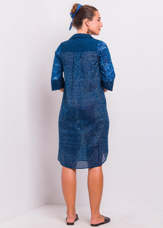 Portrait Detailed Batik Shirt Dress