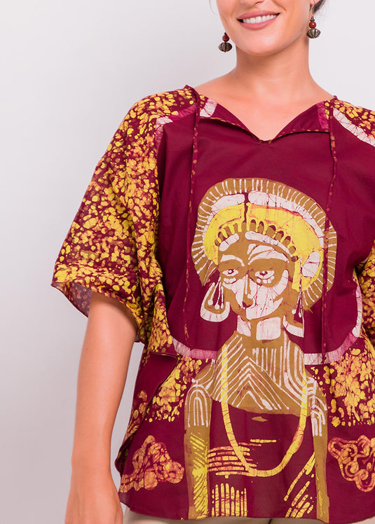 Potrait Batik Caftan Top