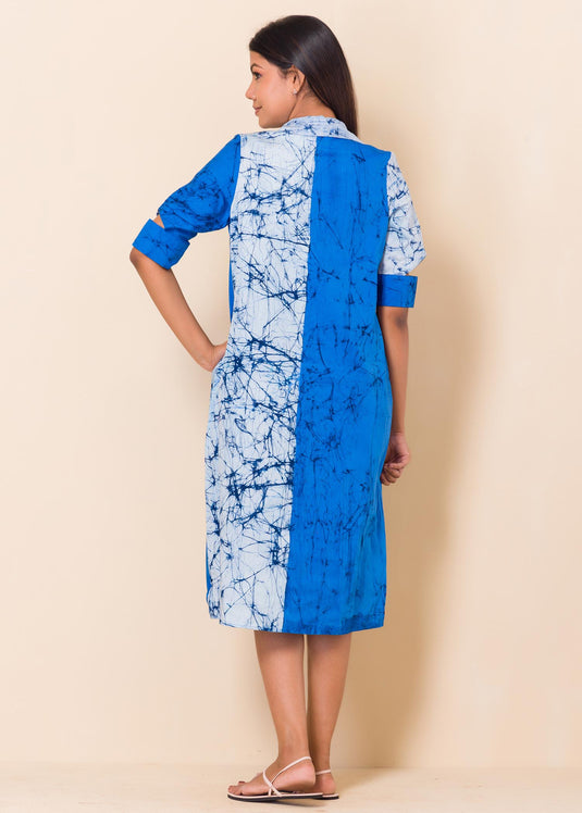 Batik Geomatrical Shapes Printed Shirt Dress