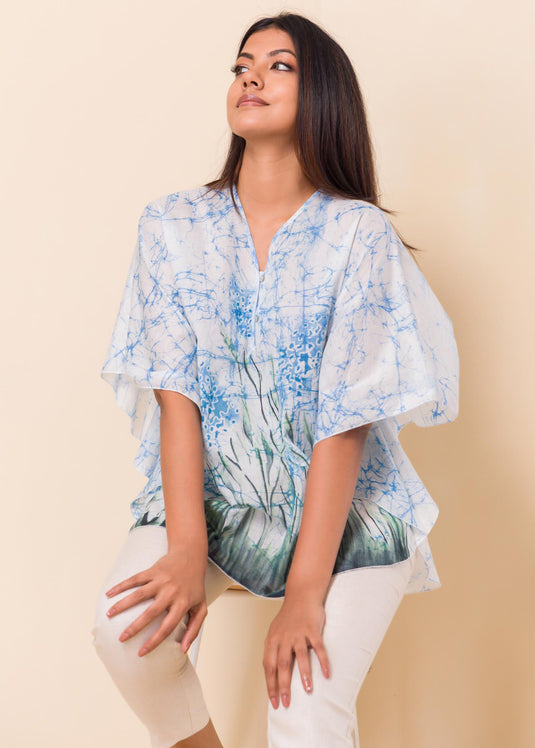 Lavender Inspired Kaftan Batik Top