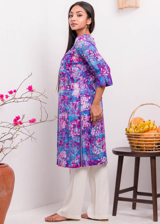 Round Neck Batik Kurtha Top