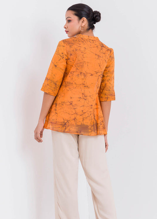 Batik Flared Flower Hand Printed Top