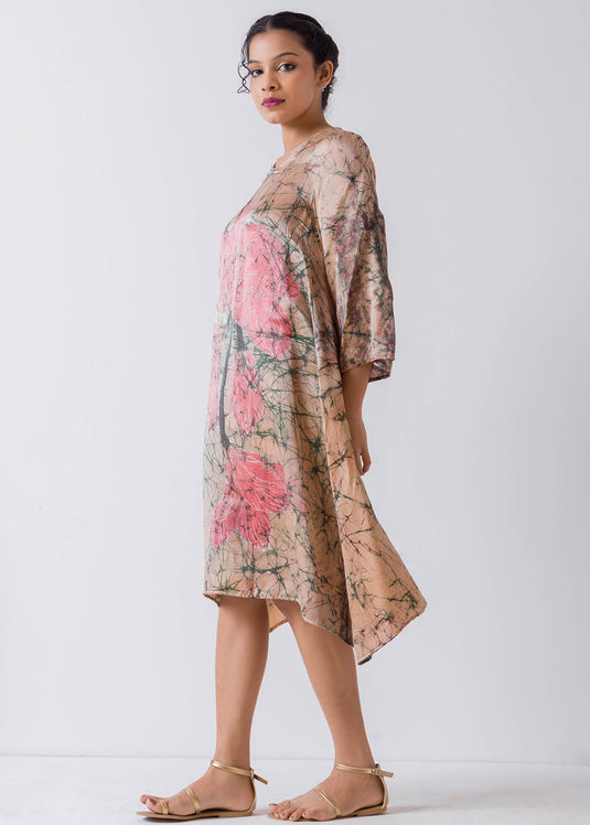 Round Neck Floral Flowy Dress