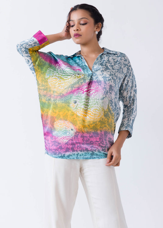 Multi Coloured Batik Top