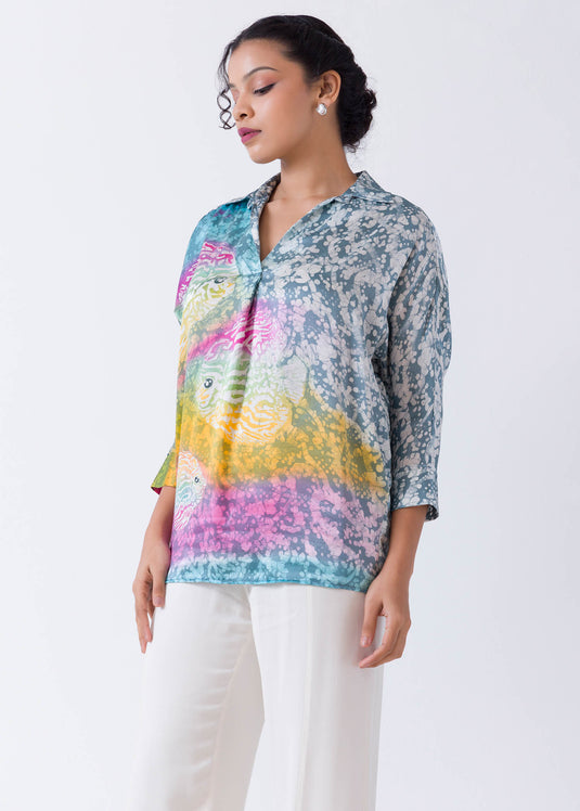 Multi Coloured Batik Top