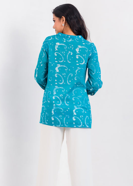 Batik Pin Tucked Top