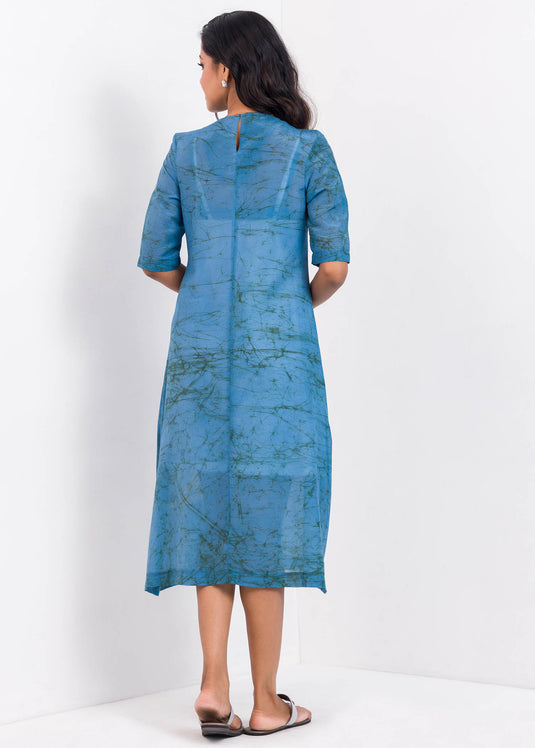 Birdie detailed batik mid - calf dress