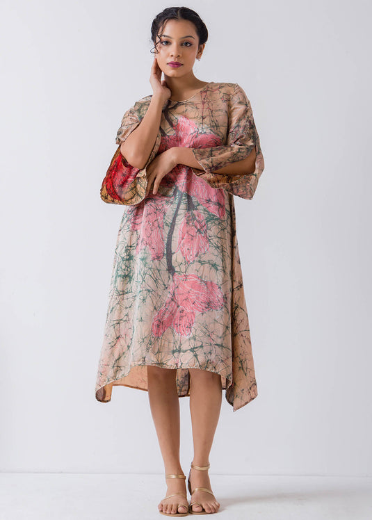 Round Neck Floral Flowy Dress