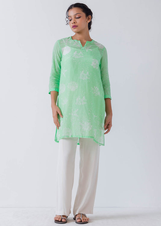 Seashell Hand Printed Batik Kurtha Top