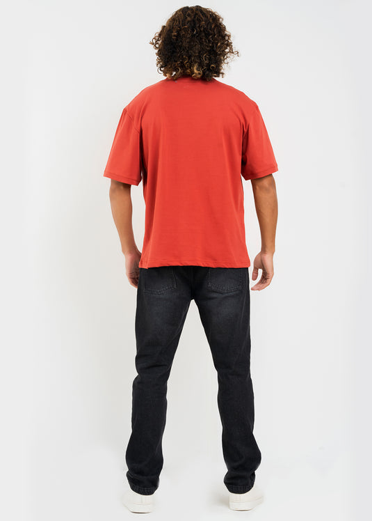 Mens Oversized Crew Neck T-Shirt With Detailed Pkt.