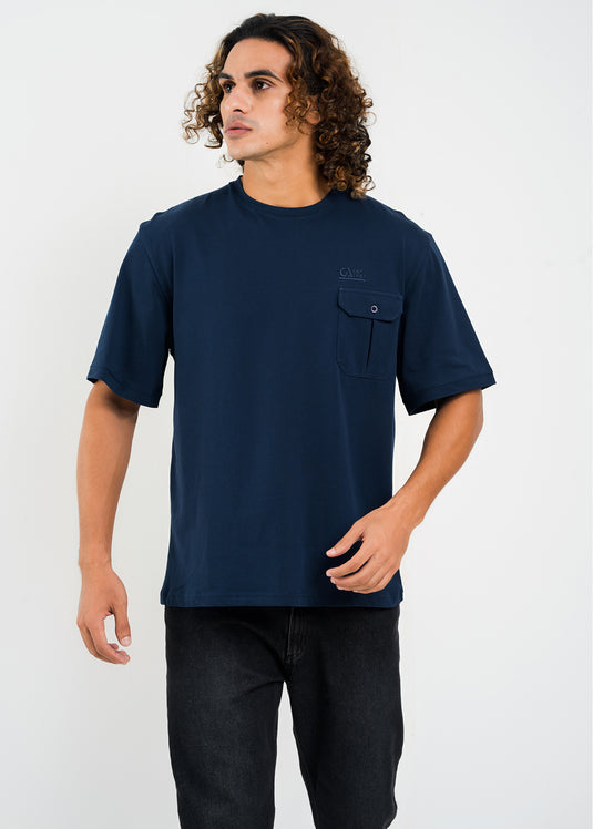 Mens Oversized Crew Neck T-Shirt With Detailed Pkt.