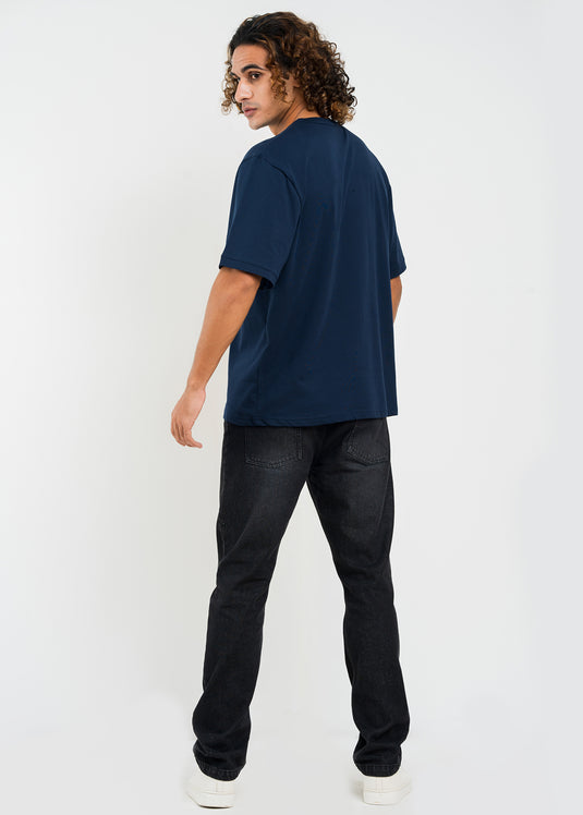 Mens Oversized Crew Neck T-Shirt With Detailed Pkt.