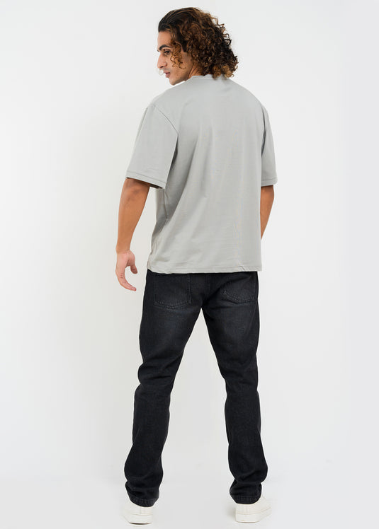 Mens Oversized Crew Neck T-Shirt With Detailed Pkt.