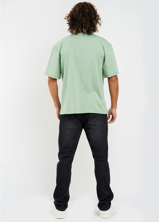 Mens Oversized Crew Neck T-Shirt With Detailed Pkt.