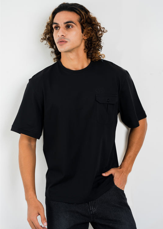 Mens Oversized Crew Neck T-Shirt With Detailed Pkt.