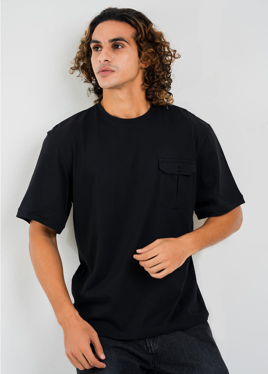 Mens Oversized Crew Neck T-Shirt With Detailed Pkt.