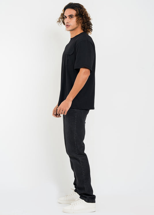 Mens Oversized Crew Neck T-Shirt With Detailed Pkt.