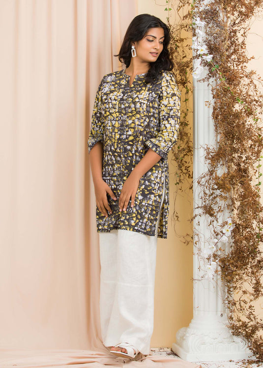 Batik block detailed kurtha top