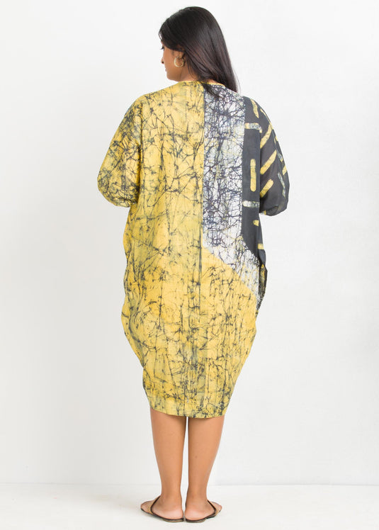 Batik Kaftan Puff Sleeved Dress