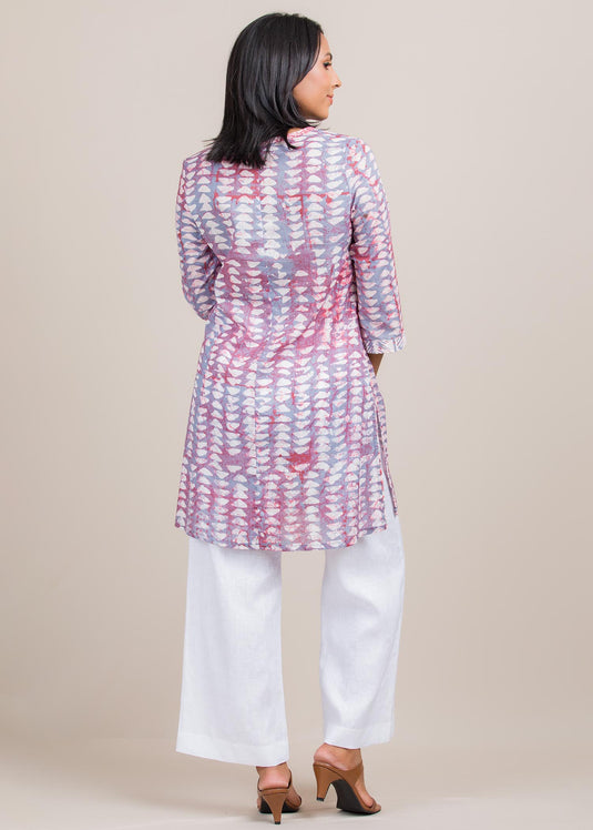 batik kurtha top with cuff detailed