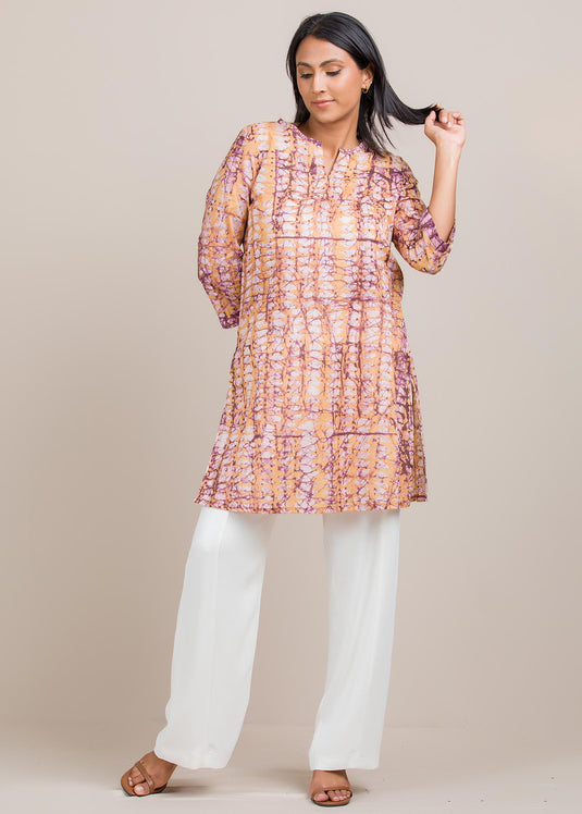 Batik kurtha top with cuff detailed