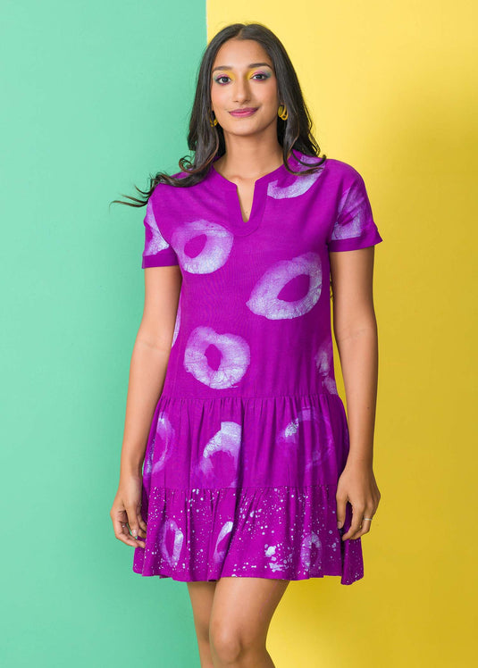 Batik brush marked dress