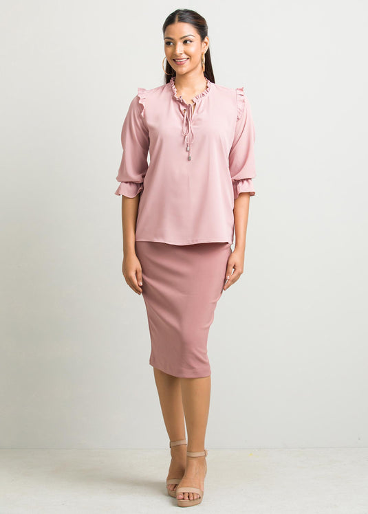 Blouse with frill detail