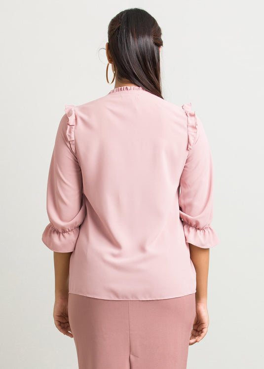 Blouse with frill detail