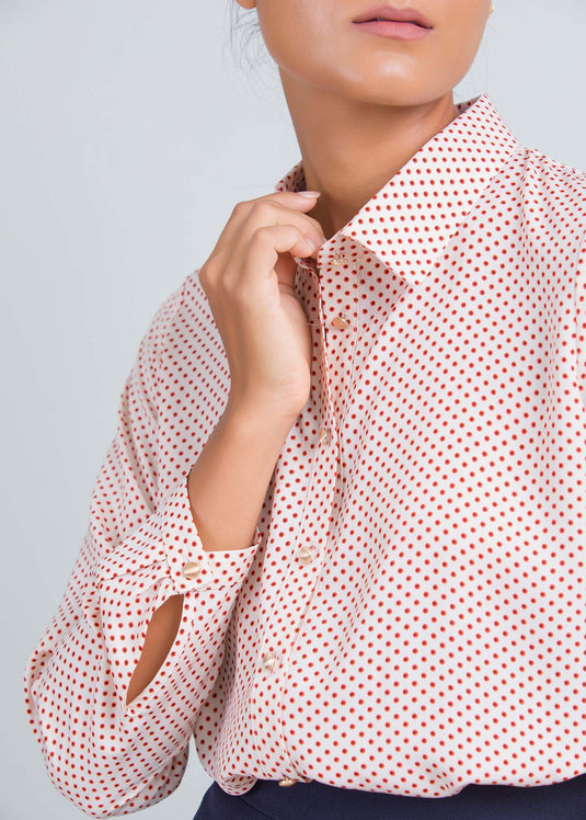 Basic button down shirt with gold buttons