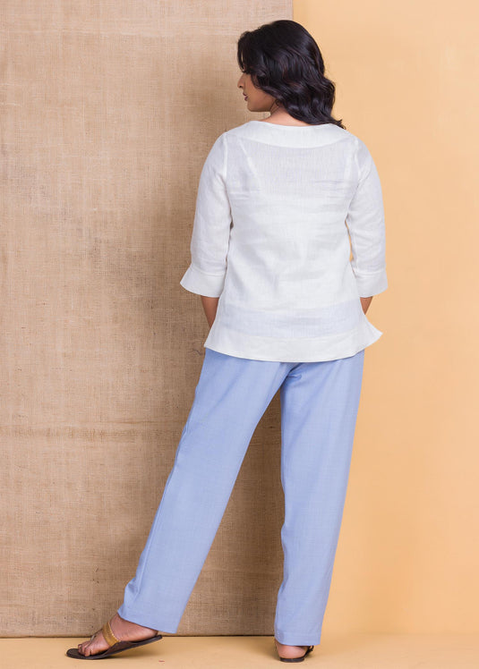 Basic boxy linen blouse