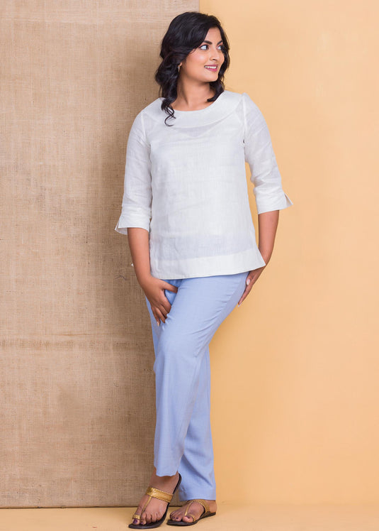 Basic boxy linen blouse