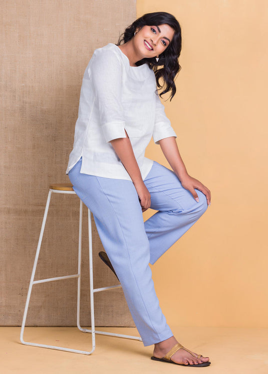 Basic boxy linen blouse