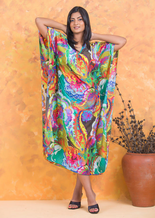 Front Gathered long Kaftan