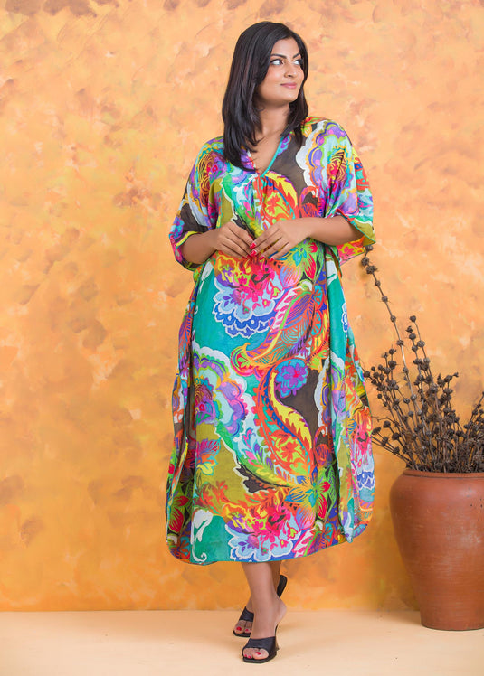 Front Gathered long Kaftan